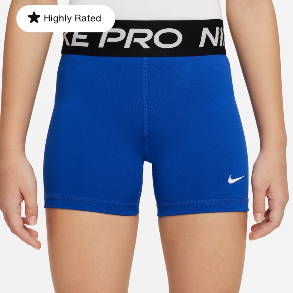 Nike Women's Athletic Shorts in Blue with Black Waistband